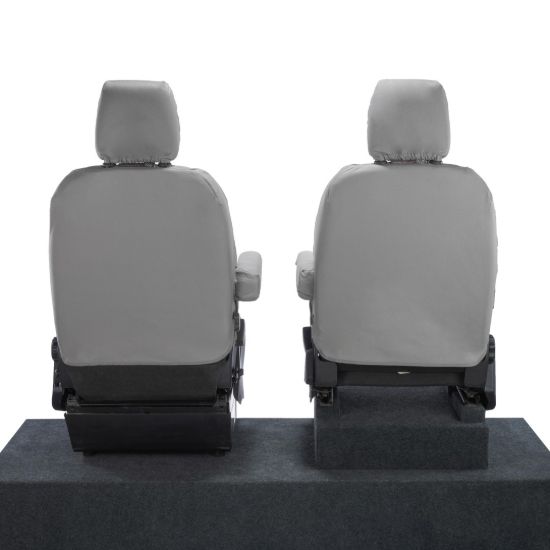 Picture of UK Custom Covers Ford Transit Custom Seat Covers Cotton-Backed PU (2013-2023) - Front (single/single) - Grey | SC275G