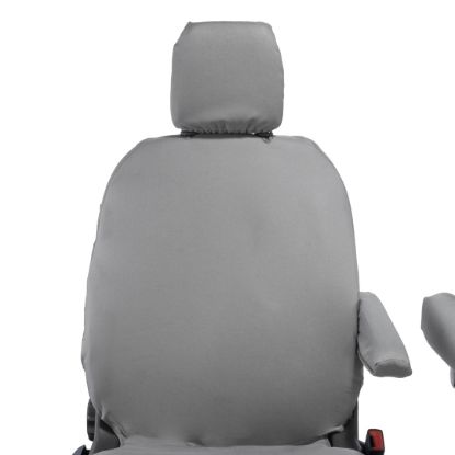 Picture of UK Custom Covers Ford Transit Custom Seat Covers Cotton-Backed PU (2013-2023) - Front (single/single) - Grey | SC275G