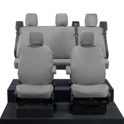 UK Custom Covers Ford Transit Custom Seat Covers Cotton-Backed PU (2013-2023) - Front & Rear (5 seats) - Grey