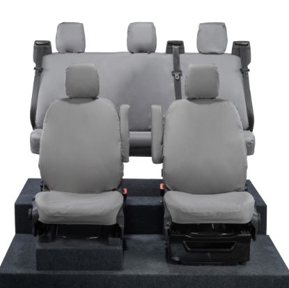 Picture of UK Custom Covers Ford Transit Custom Seat Covers Cotton-Backed PU (2013-2023) - Front & Rear (5 seats) - Grey | SC275G-131G