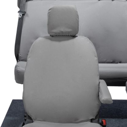 Picture of UK Custom Covers Ford Transit Custom Seat Covers Cotton-Backed PU (2013-2023) - Front & Rear (5 seats) - Grey | SC275G-131G