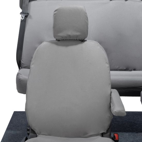 Picture of UK Custom Covers Ford Transit Custom Seat Covers Cotton-Backed PU (2013-2023) - Front & Rear (5 seats) - Grey | SC275G-131G