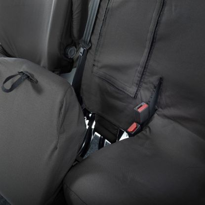 Picture of UK Custom Covers Citroen Dispatch Cotton-Backed Front Seat Covers (2016 Onwards) Black - Single/Double WITH Pull Down Tray | SC294B
