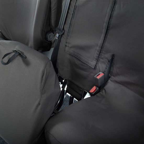 Picture of UK Custom Covers Citroen Dispatch Cotton-Backed Front Seat Covers (2016 Onwards) Black - Single/Double WITH Pull Down Tray | SC294B