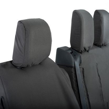 Picture of UK Custom Covers Citroen Dispatch Cotton-Backed Front Seat Covers (2016 Onwards) Black - Single/Double WITH Pull Down Tray | SC294B