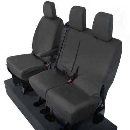 Picture of UK Custom Covers Citroen Dispatch Cotton-Backed Front Seat Covers (2016 Onwards) Black - Single/Double WITH Pull Down Tray | SC294B