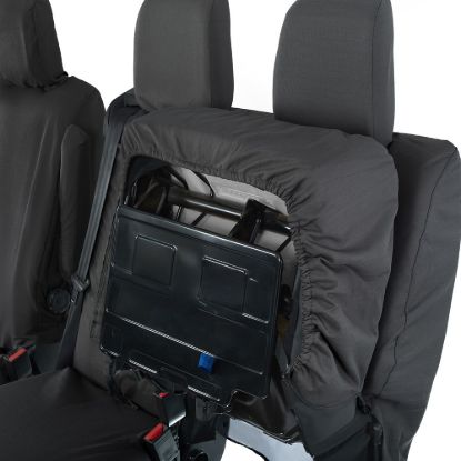 Picture of UK Custom Covers Citroen Dispatch Cotton-Backed Front Seat Covers (2016 Onwards) Black - Single/Double WITH Pull Down Tray | SC294B