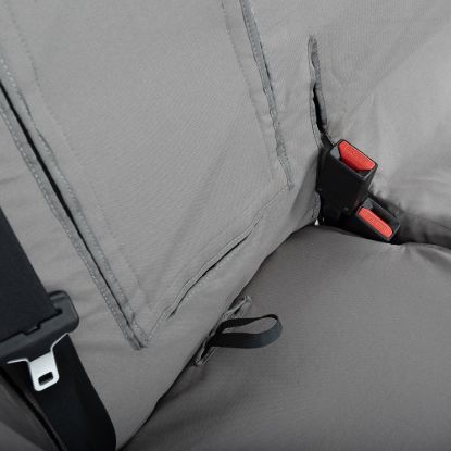 Picture of UK Custom Covers Vauxhall Vivaro Seat Covers Cotton-Backed PU (2019 Onwards) - Front Single/Double Split Passenger Base WITH Pull Down Tray - Grey | SC294G