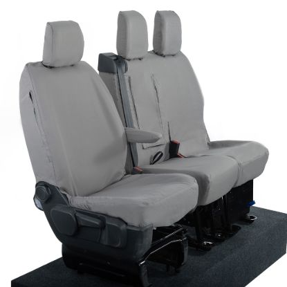 Picture of UK Custom Covers Citroen Dispatch Cotton-Backed Front Seat Covers (2016 Onwards) Grey - Single/Double WITH Pull Down Tray | SC294G