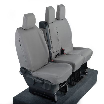 Picture of UK Custom Covers Citroen Dispatch Cotton-Backed Front Seat Covers (2016 Onwards) Grey - Single/Double WITH Pull Down Tray | SC294G