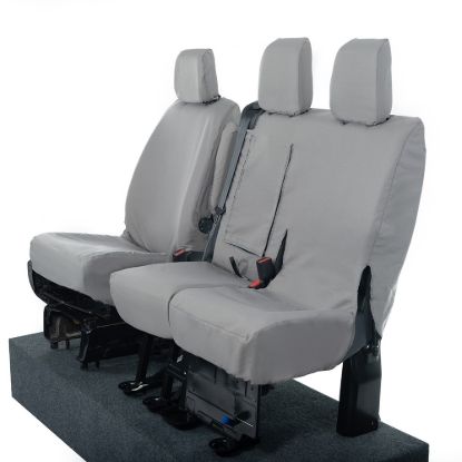 Picture of UK Custom Covers Citroen Dispatch Cotton-Backed Front Seat Covers (2016 Onwards) Grey - Single/Double WITH Pull Down Tray | SC294G