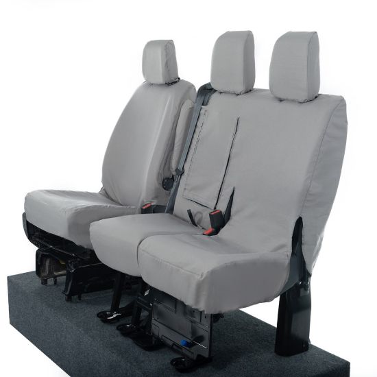 Picture of UK Custom Covers Citroen Dispatch Cotton-Backed Front Seat Covers (2016 Onwards) Grey - Single/Double WITH Pull Down Tray | SC294G