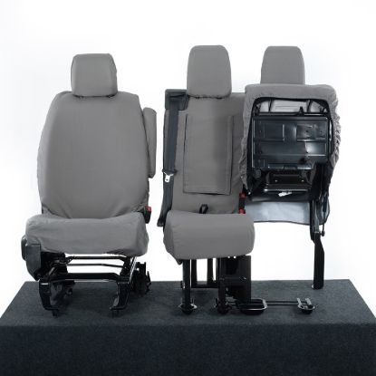 Picture of UK Custom Covers Citroen Dispatch Cotton-Backed Front Seat Covers (2016 Onwards) Grey - Single/Double WITH Pull Down Tray | SC294G