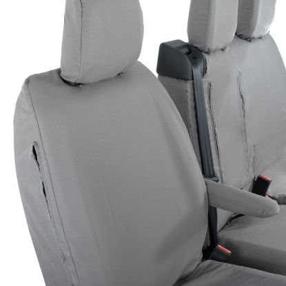 Picture of UK Custom Covers Citroen Dispatch Cotton-Backed Front Seat Covers (2016 Onwards) Grey - Single/Double WITH Pull Down Tray | SC294G