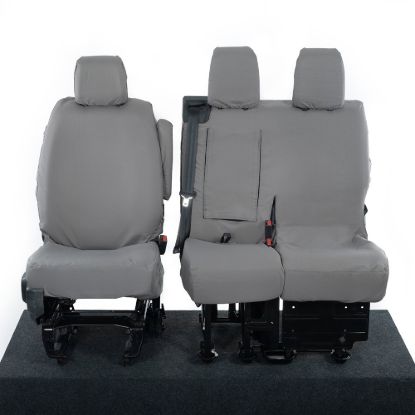 Picture of UK Custom Covers Citroen Dispatch Cotton-Backed Front Seat Covers (2016 Onwards) Grey - Single/Double WITH Pull Down Tray | SC294G