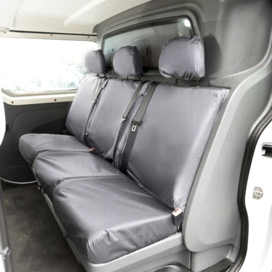 Picture of UK Custom Covers Citroen Dispatch Cotton-Backed Front & Rear Seat Covers (2016 Onwards) Grey - Front Single/Double WITH Pull Down Tray | SC294G-422G
