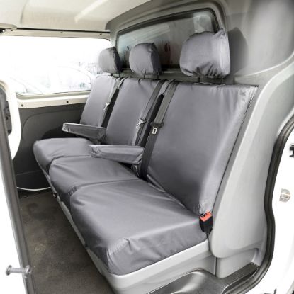 Picture of UK Custom Covers Citroen Dispatch Cotton-Backed Front & Rear Seat Covers (2016 Onwards) Grey - Front Single/Double WITH Pull Down Tray | SC294G-422G