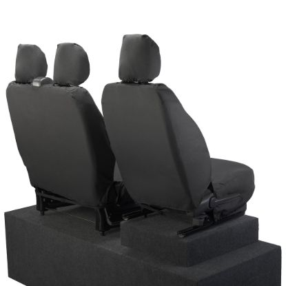 Picture of UK Custom Covers Vauxhall Vivaro Seat Covers Cotton-Backed PU (2014-2019) - Front Single/Double NO Split Passenger Seat | SC296B