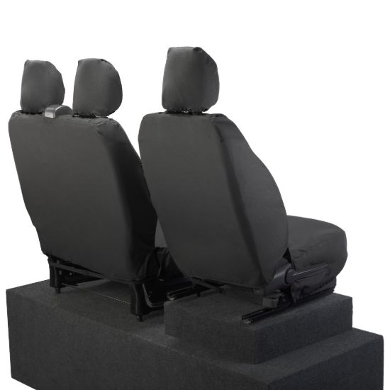 Picture of UK Custom Covers Vauxhall Vivaro Seat Covers Cotton-Backed PU (2014-2019) - Front Single/Double NO Split Passenger Seat | SC296B
