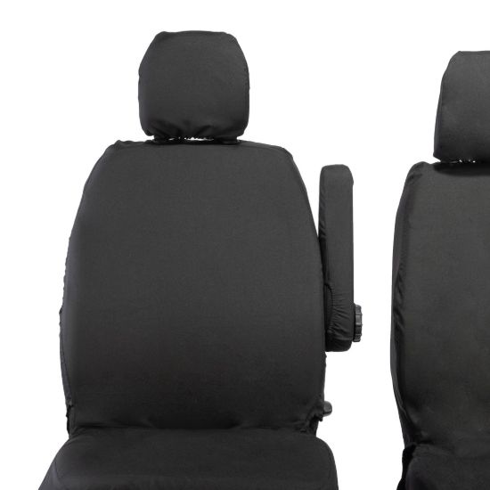 Picture of UK Custom Covers Vauxhall Vivaro Seat Covers Cotton-Backed PU (2014-2019) - Front Single/Double NO Split Passenger Seat | SC296B