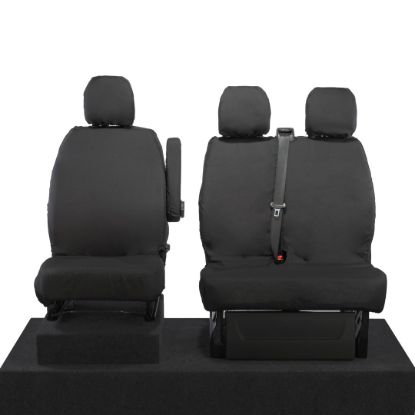 UK Custom Covers Fiat Talento Front Seat Covers Cotton-Backed (2016 Onwards) - Single/Double No Split Passenger Base