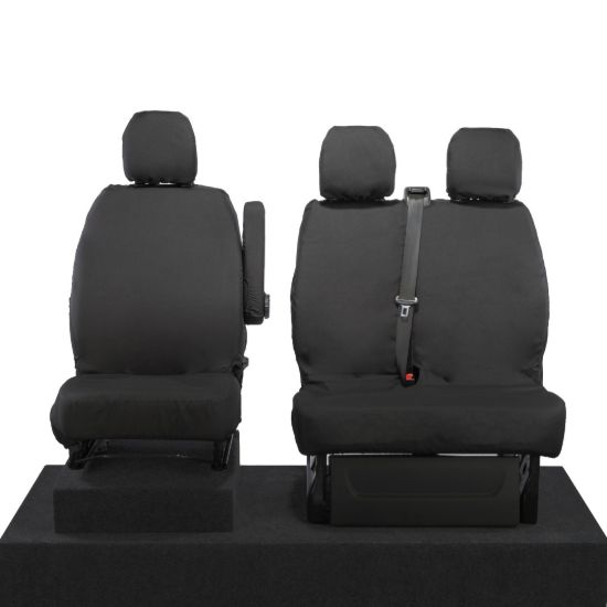 UK Custom Covers Fiat Talento Front Seat Covers Cotton-Backed (2016 Onwards) - Single/Double No Split Passenger Base