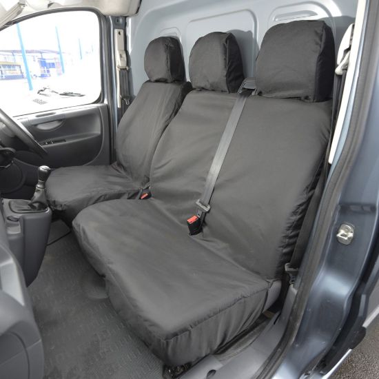 UK Custom Covers Toyota Proace Seat Covers Cotton-Backed PU (2013-2016) - Front Single/Double NO Pull Down Tray