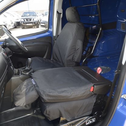Picture of UK Custom Covers Fiat Fiorino Cotton-Backed Front Seat Covers (2008 Onwards) - Single/Single With Folding Passenger Seat | SC303B