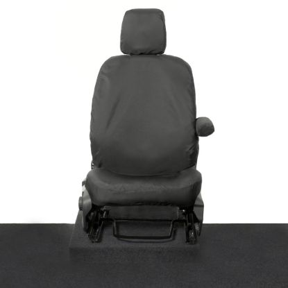 UK Custom Covers Ford Transit Custom Seat Covers Cotton-Backed PU (2013-2023) - Driver Only / Black