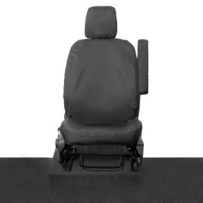 Picture of UK Custom Covers Ford Transit Custom Seat Covers Cotton-Backed PU (2013-2023) - Driver Only / Black | SC307B