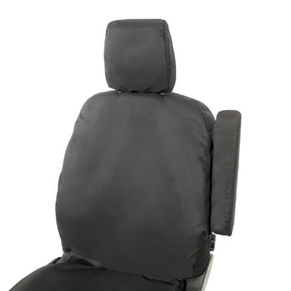 Picture of UK Custom Covers Ford Transit Custom Seat Covers Cotton-Backed PU (2013-2023) - Driver Only / Black | SC307B