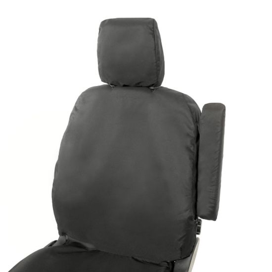 Picture of UK Custom Covers Ford Transit Custom Seat Covers Cotton-Backed PU (2013-2023) - Driver Only / Black | SC307B