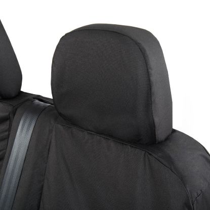 Picture of UK Custom Covers MAN TGE Front Seat Covers Cotton-Backed (2017 Onwards) Black - With Folding Middle Seat | SC308B