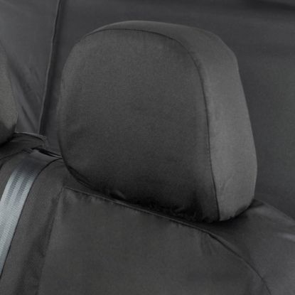 Picture of UK Custom Covers MAN TGE Front & Rear Seat Covers Cotton-Backed (2017 Onwards) Black - With Front Folding Middle Seat | SC308B-416B
