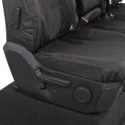 Picture of UK Custom Covers VW Crafter Cotton-Backed Front & Rear Seat Covers (2017 Onwards) Black - Front Single/Double With Folding Middle Seat | SC308B-416B