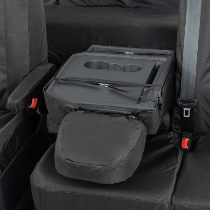 Picture of UK Custom Covers VW Crafter Cotton-Backed Front & Rear Seat Covers (2017 Onwards) Black - Front Single/Double With Folding Middle Seat | SC308B-416B