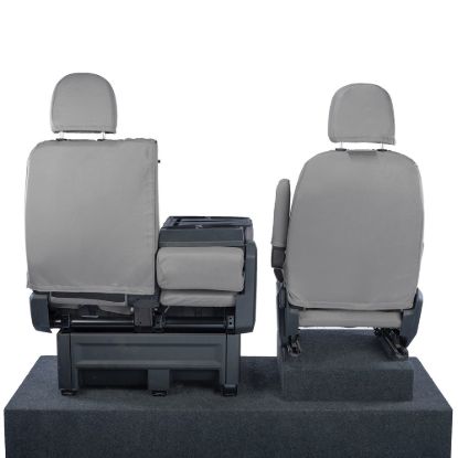 Picture of UK Custom Covers MAN TGE Front Seat Covers Cotton-Backed (2017 Onwards) Grey - With Folding Middle Seat | SC308G