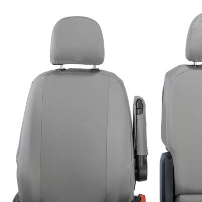 Picture of UK Custom Covers MAN TGE Front Seat Covers Cotton-Backed (2017 Onwards) Grey - With Folding Middle Seat | SC308G