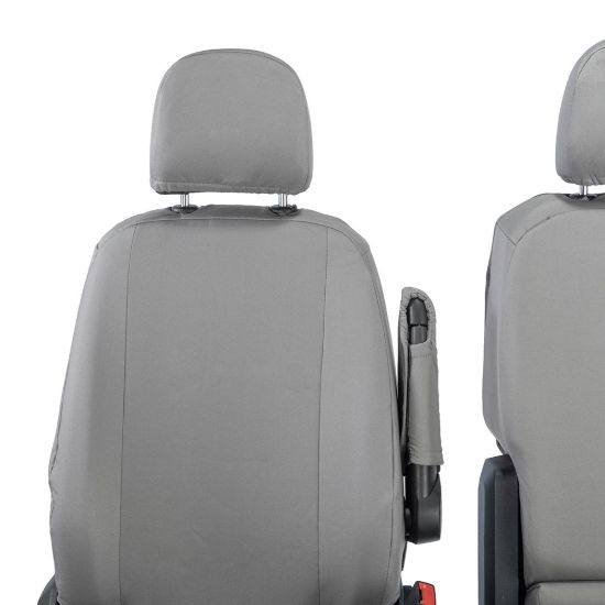 Picture of UK Custom Covers MAN TGE Front Seat Covers Cotton-Backed (2017 Onwards) Grey - With Folding Middle Seat | SC308G
