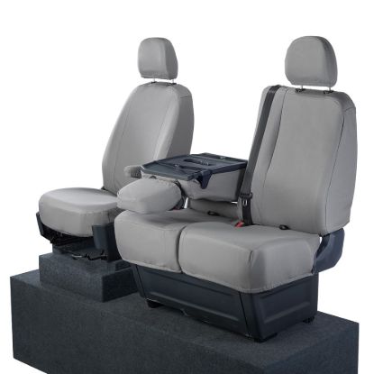 Picture of UK Custom Covers VW Crafter Cotton-Backed Front Seat Covers (2017 Onwards) Grey - Single/Double With Folding Middle Seat | SC308G
