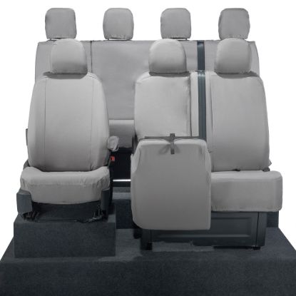 Picture of UK Custom Covers MAN TGE Front & Rear Seat Covers Cotton-Backed (2017 Onwards) Grey - With Front Folding Middle Seat | SC308G-416G