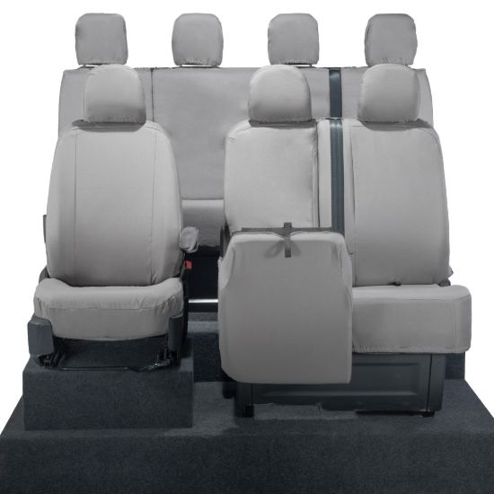Picture of UK Custom Covers MAN TGE Front & Rear Seat Covers Cotton-Backed (2017 Onwards) Grey - With Front Folding Middle Seat | SC308G-416G