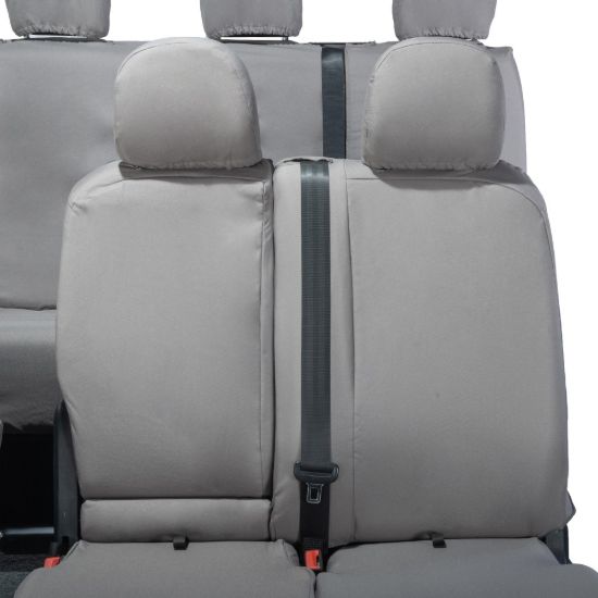 Picture of UK Custom Covers MAN TGE Front & Rear Seat Covers Cotton-Backed (2017 Onwards) Grey - With Front Folding Middle Seat | SC308G-416G