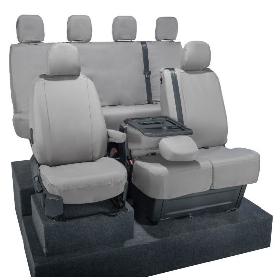 Picture of UK Custom Covers MAN TGE Front & Rear Seat Covers Cotton-Backed (2017 Onwards) Grey - With Front Folding Middle Seat | SC308G-416G