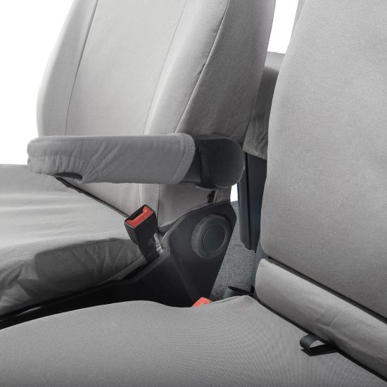 Picture of UK Custom Covers MAN TGE Front & Rear Seat Covers Cotton-Backed (2017 Onwards) Grey - With Front Folding Middle Seat | SC308G-416G
