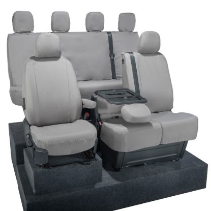 Picture of UK Custom Covers VW Crafter Cotton-Backed Front & Rear Seat Covers (2017 Onwards) Grey - Front Single/Double With Folding Middle Seat | SC308G-416G