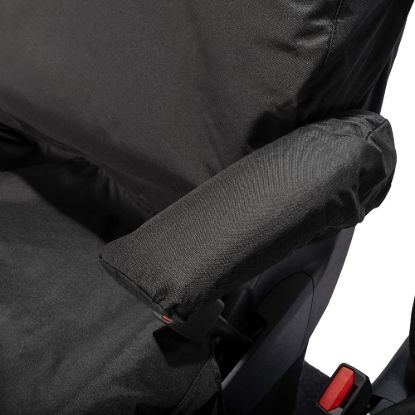 Picture of UK Custom Covers Ford Transit Custom Seat Covers Cotton-Backed PU (2023+) - Front (single/Double WITH pull Down Tray / Black | SC334B