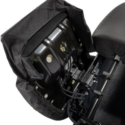 Picture of UK Custom Covers Ford Transit Custom Seat Covers Cotton-Backed PU (2023+) - Front (single/Double WITH pull Down Tray / Black | SC334B