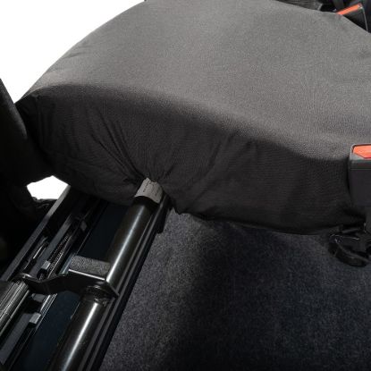 Picture of UK Custom Covers Ford Transit Custom Seat Covers Cotton-Backed PU (2023+) - Front (single/Double WITH pull Down Tray / Black | SC334B