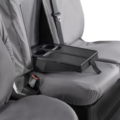 Picture of UK Custom Covers Ford Transit Custom Seat Covers Cotton-Backed PU (2023+) - Front (single/Double WITH pull Down Tray / Grey | SC334G